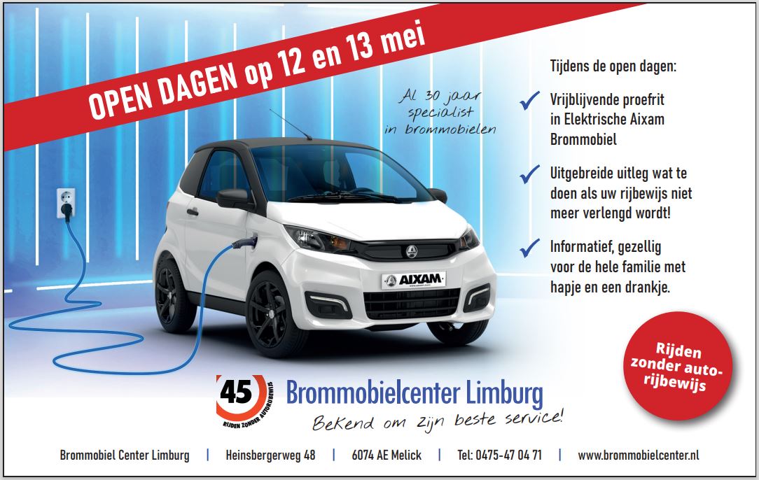 Open dagen 2023 poster Brommobielcenter Limburg